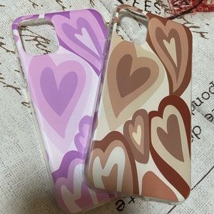 Matching Heart Phone case for iPhone 11 !! - Purple & Brown